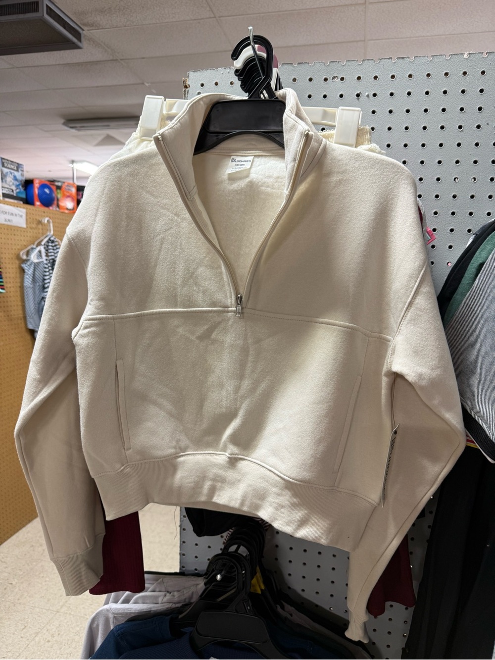 No Boundaries Cream Half-Zip Crewneck Sweatshirt
